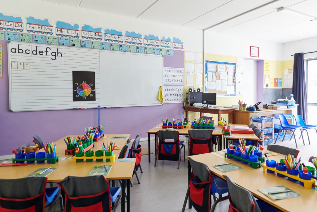 empty classroom in elementary school with whiteboa 2024 10 21 14 01 17 utc Educational Institutions and Daycare Centers Cleaning Services