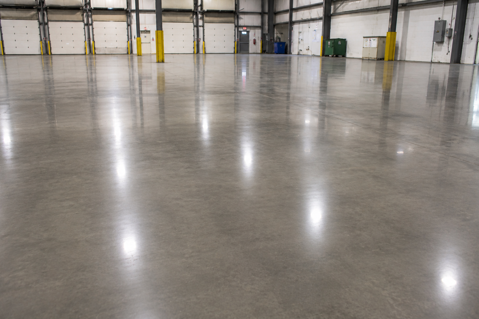 Warehouse concrete floor after professional floor scrubbing in Louisville KY
