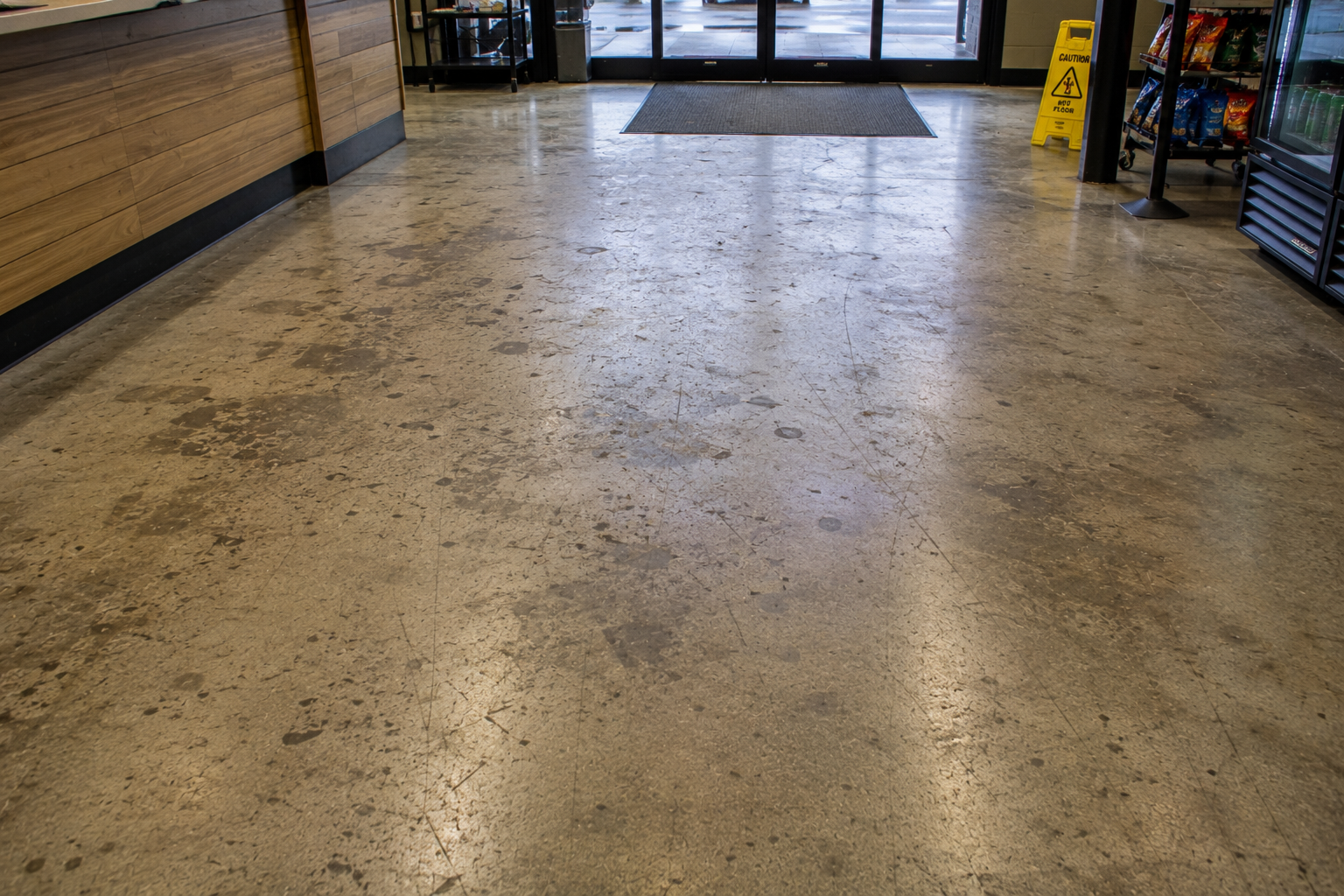 Concrete floor before industrial floor cleaning Louisville KY