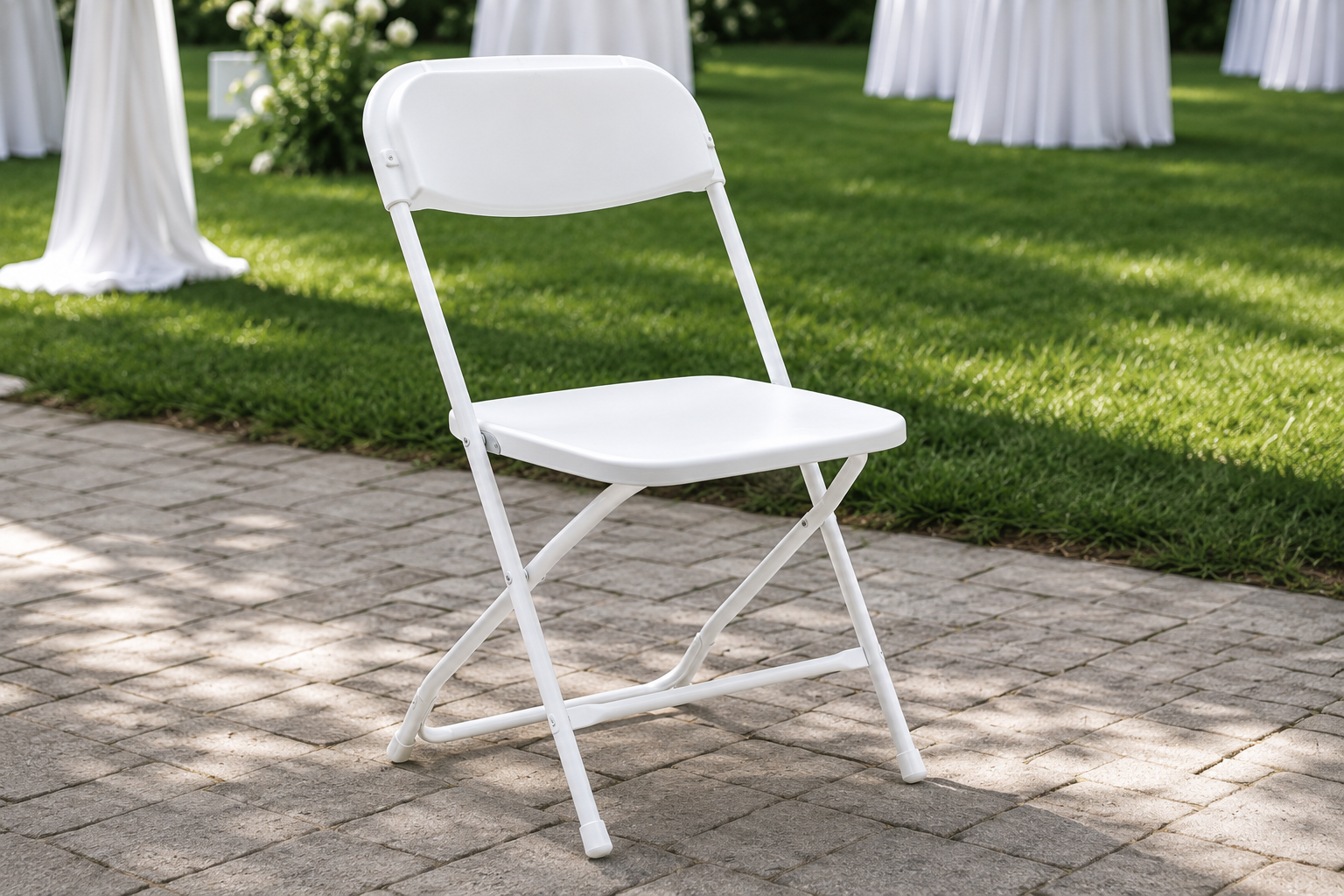 White folding chair rentals in Louisville and Southern Indiana
