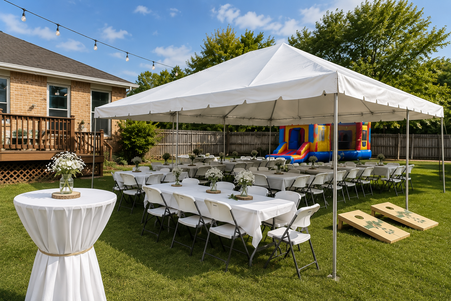Party rentals in Louisville, Southern Indiana, and surrounding areas including tables, chairs, and tents for weddings, graduations, birthdays, and special events