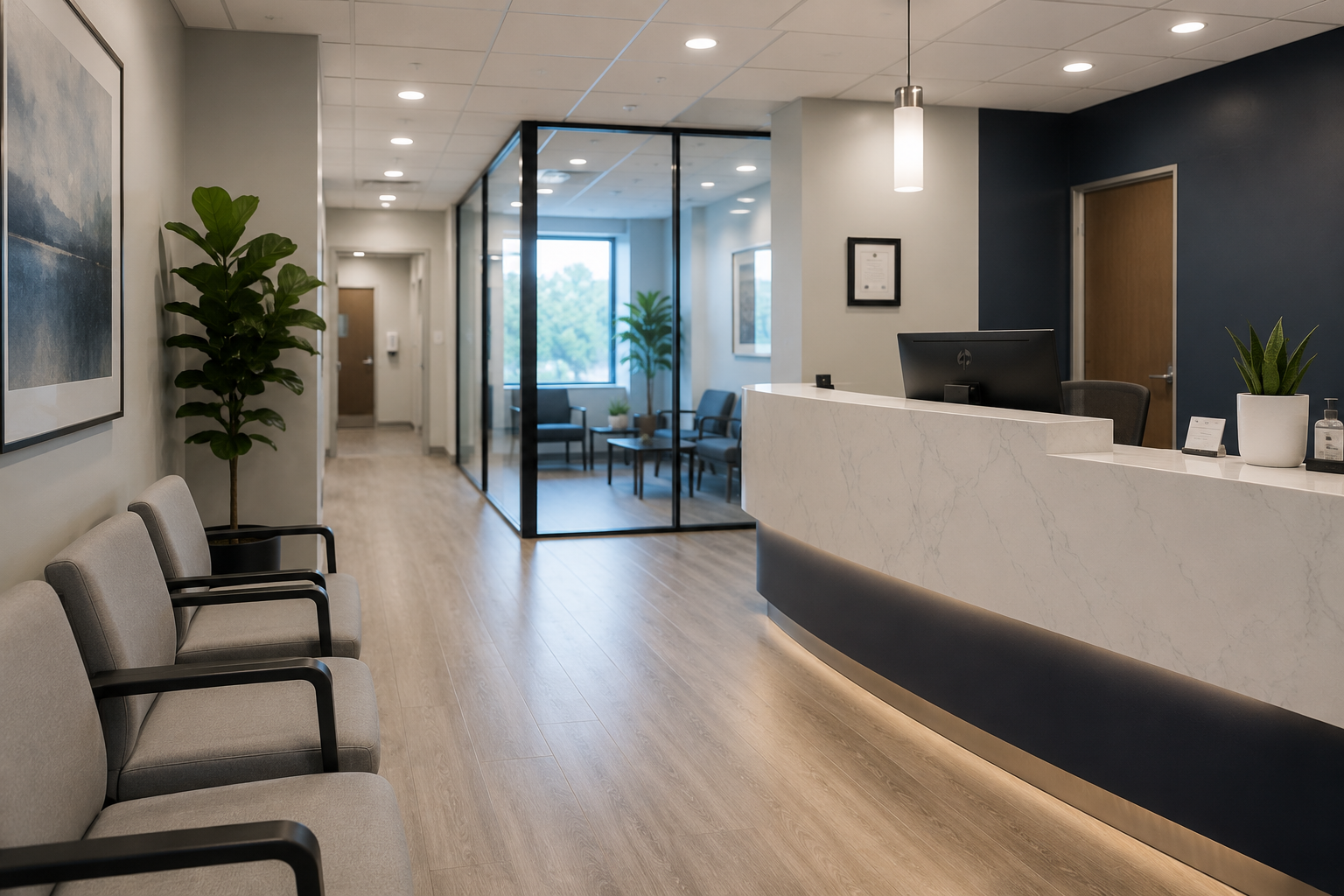 Clean medical or educational facility supported by professional janitorial services