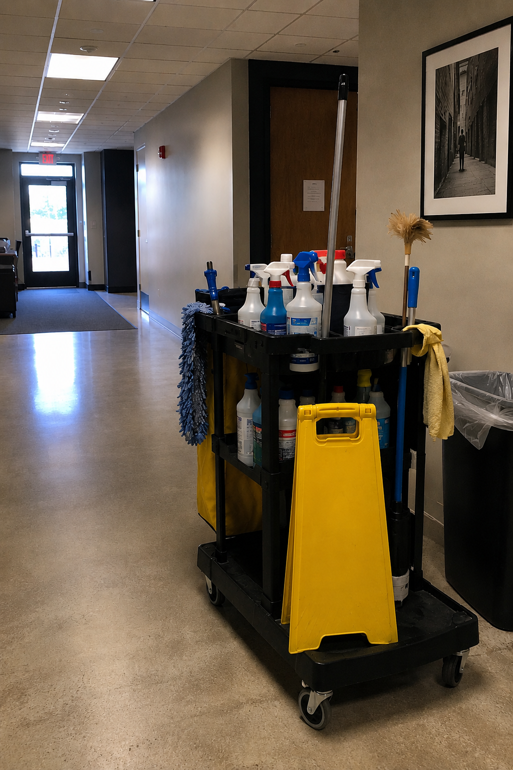 Professional janitorial cleaning inside a Louisville commercial facility