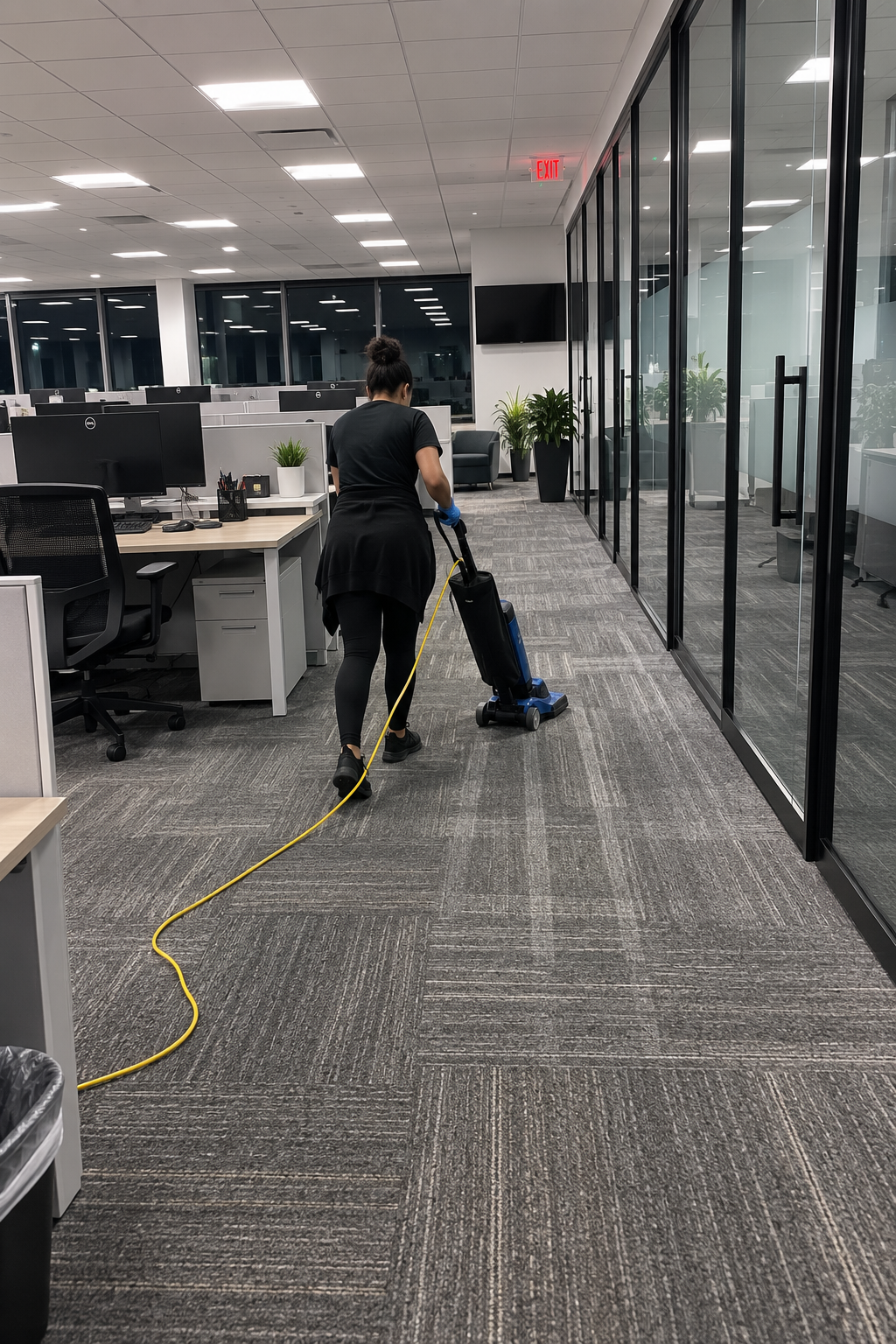 Professional office receiving recurring janitorial cleaning