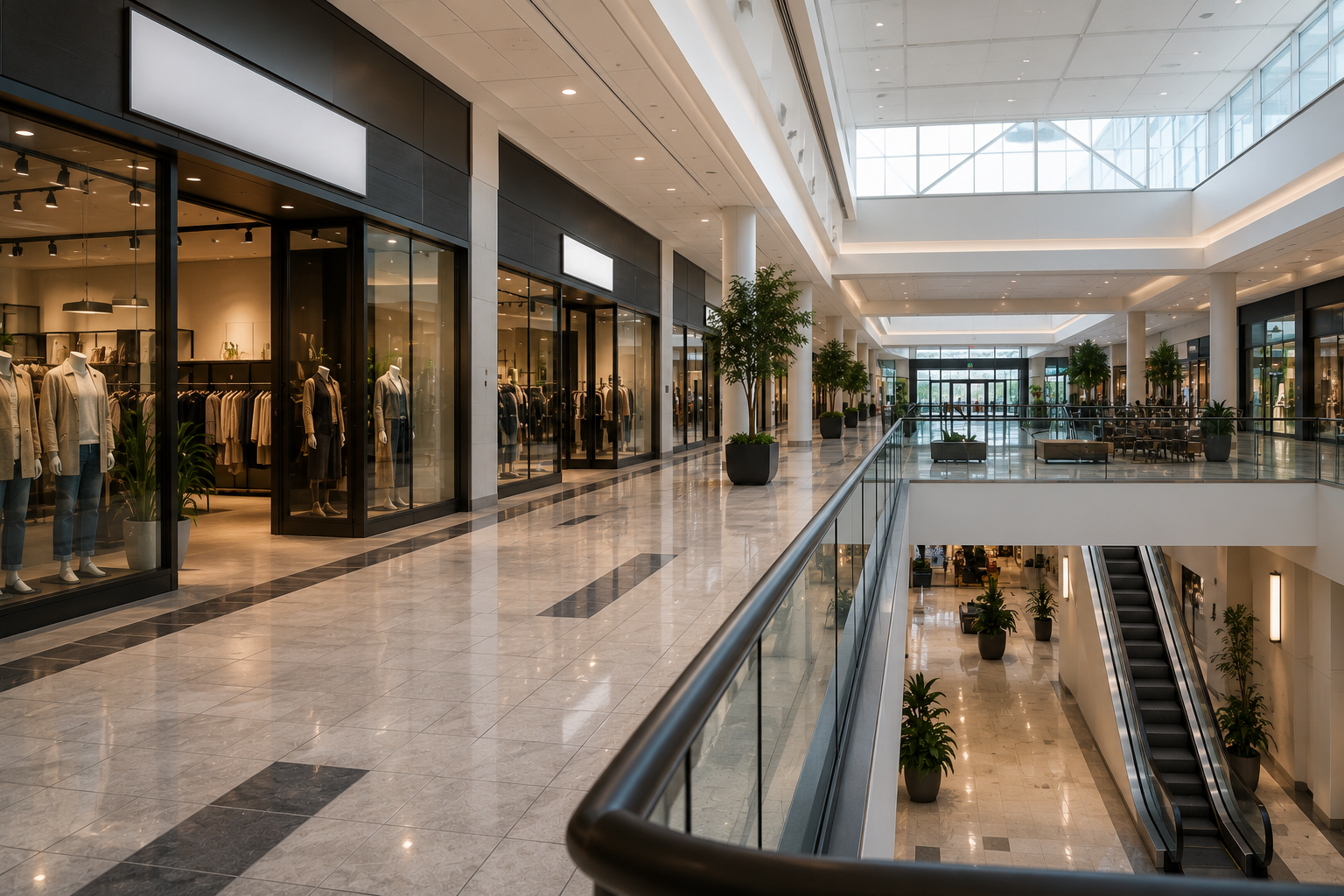 Retail and multi-tenant commercial property maintained by a janitorial provider