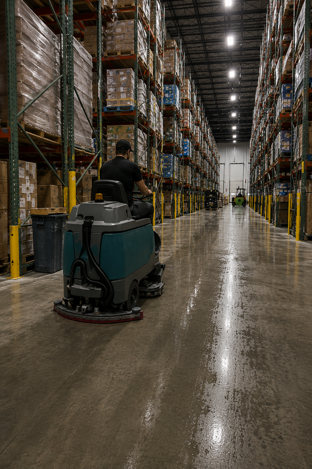 Large commercial warehouse cleaning project