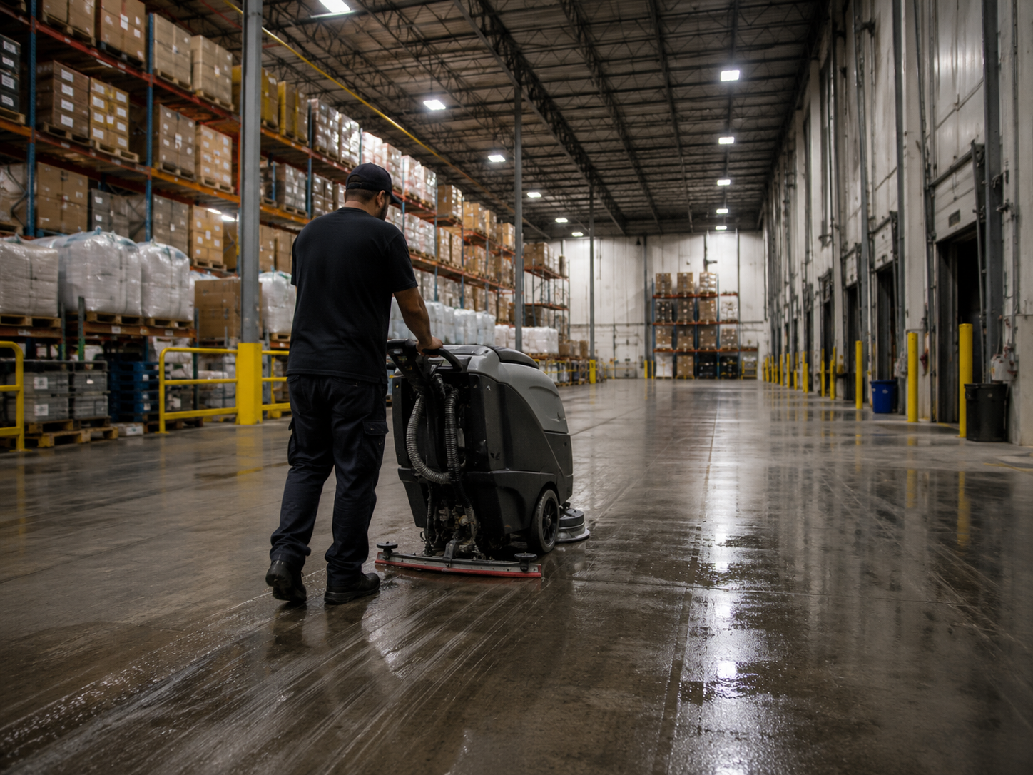 commercial floor scrubbing services Louisville KY warehouse concrete floor